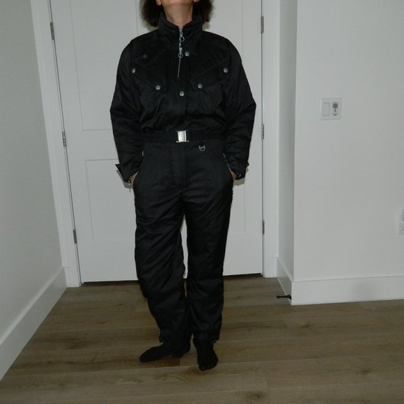 NWT Vintage Inside Edge Women Black Ski Snowboarding Snowsuit sz S